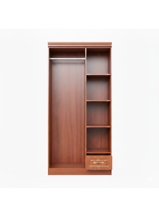 ABX HOME Shaku 2 Door Wooden Wardrobe, Cabinet Cupboard Engineered Wood Perfect Modern Stylish Heavy Duty With Mirror (With Installation) - Image 2